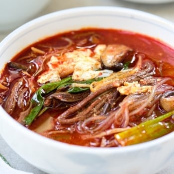 DSC4727 350x350 - Yukgaejang (Spicy Beef Soup with Vegetables)