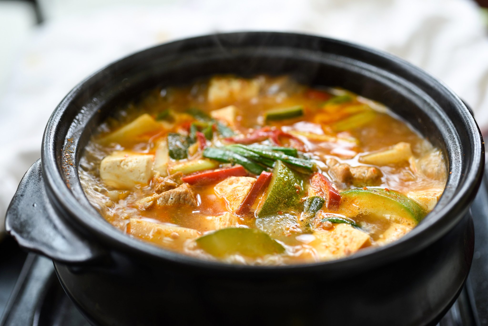 DSC 0672 - Doenjang Jjigae (Soybean Paste Stew with Pork and Vegetables)