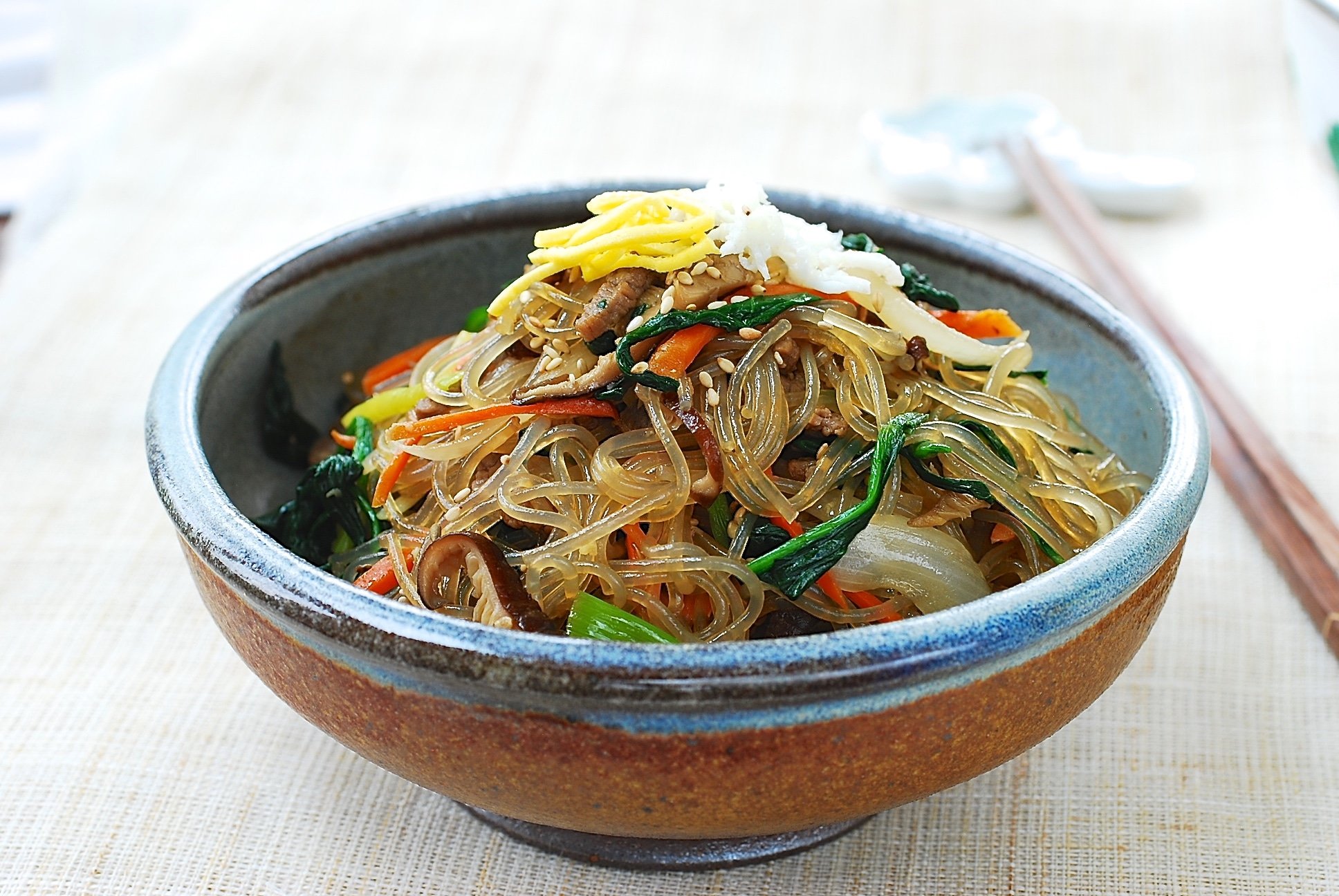 DSC 1052 1 - Japchae (Stir-Fried Starch Noodles with Beef and Vegetables)