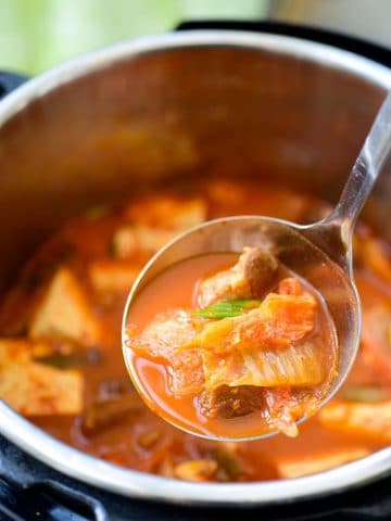 one ladle full of kimchi stew