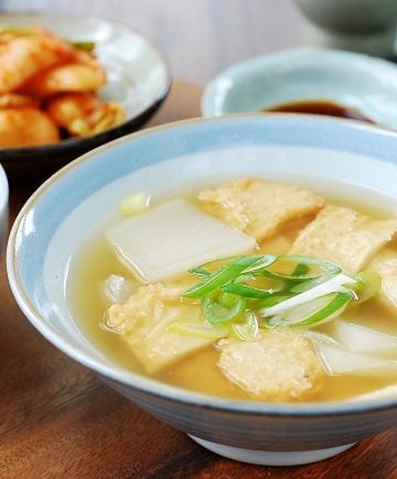 Eomuk guk (fish cake soup)