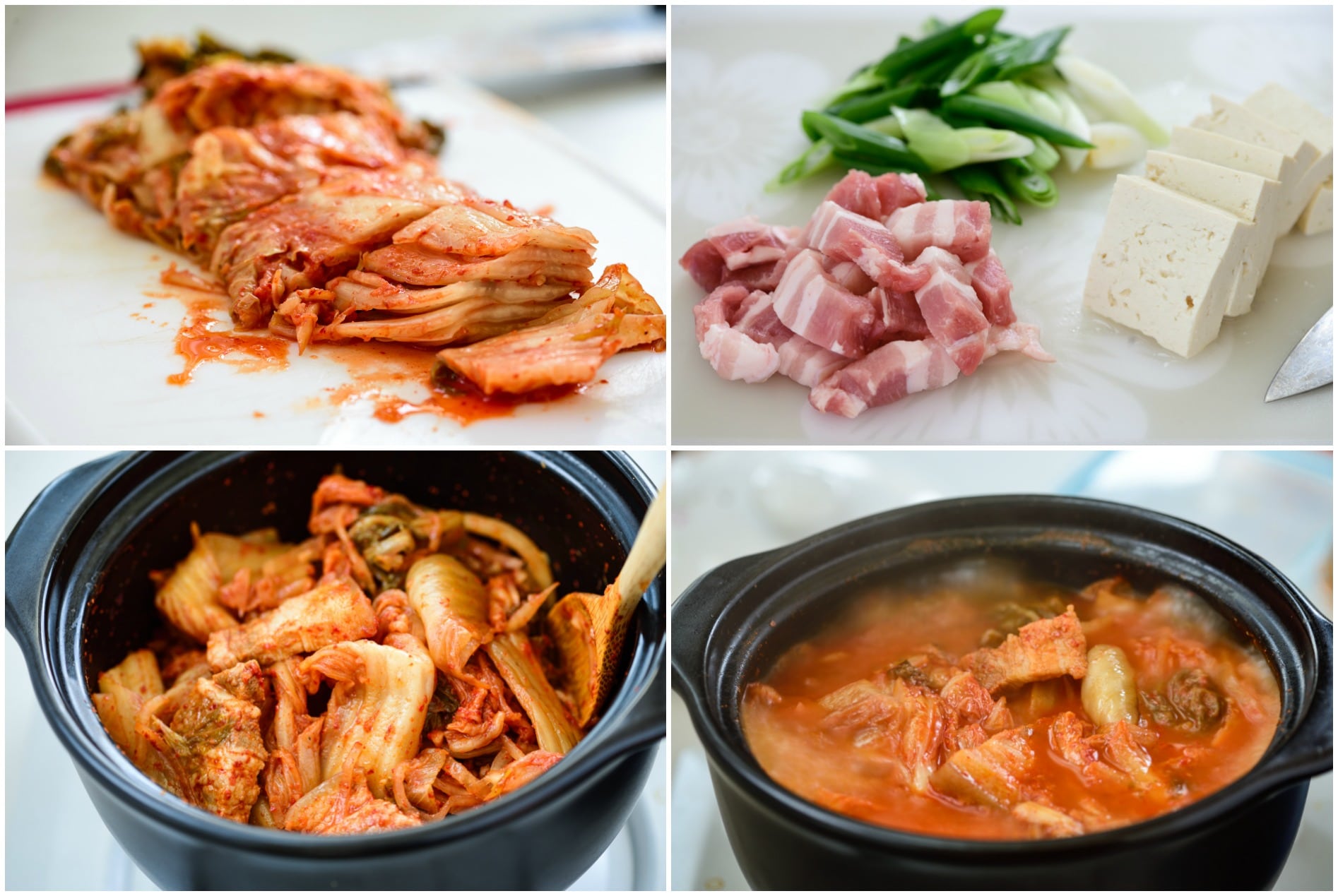 kimchi jjigae Collage - Kimchi Jjigae (Kimchi Stew)
